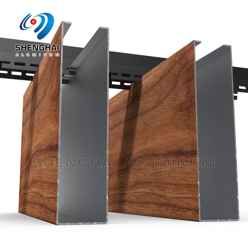 Wooden Grain Ushaped Linear Aluminum Baffle Ceiling Strip